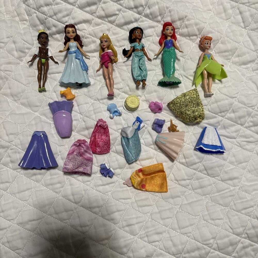 Disney Princess Polly Pocket Dolls Lot